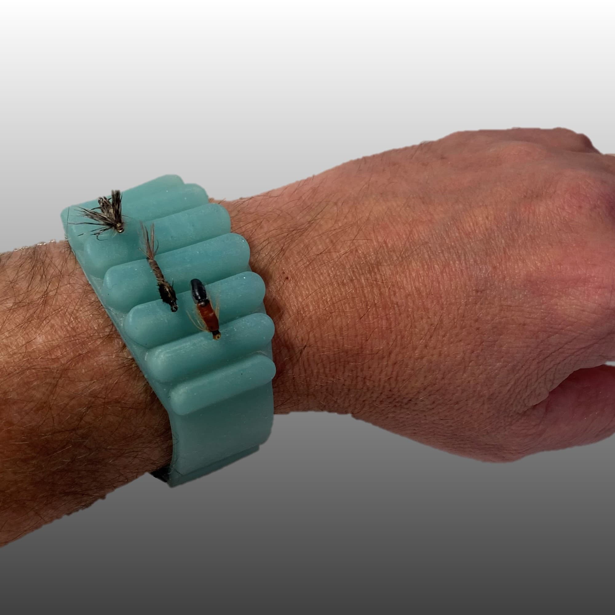 Fly-on Wrist Band - Unique Fly Fishing Accessory Holds Extra Flies