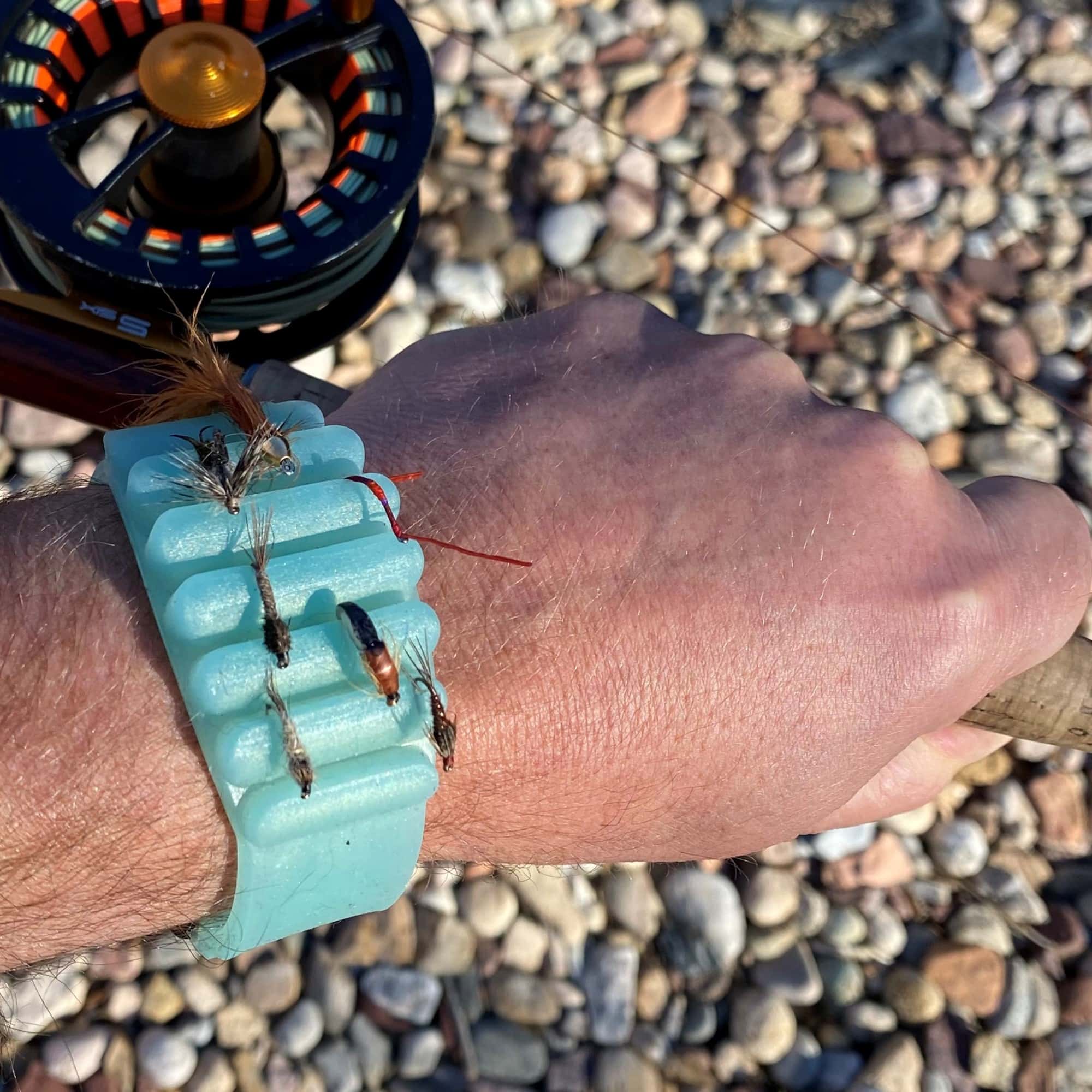 Fly-on Wrist Band - Unique Fly Fishing Accessory Holds Extra Flies  Conveniently on Your Wrist - Perfect Fly Fishing Gift - Ideal for Trout,  Bass, Panfish - Keep Your Fly Box Stowed